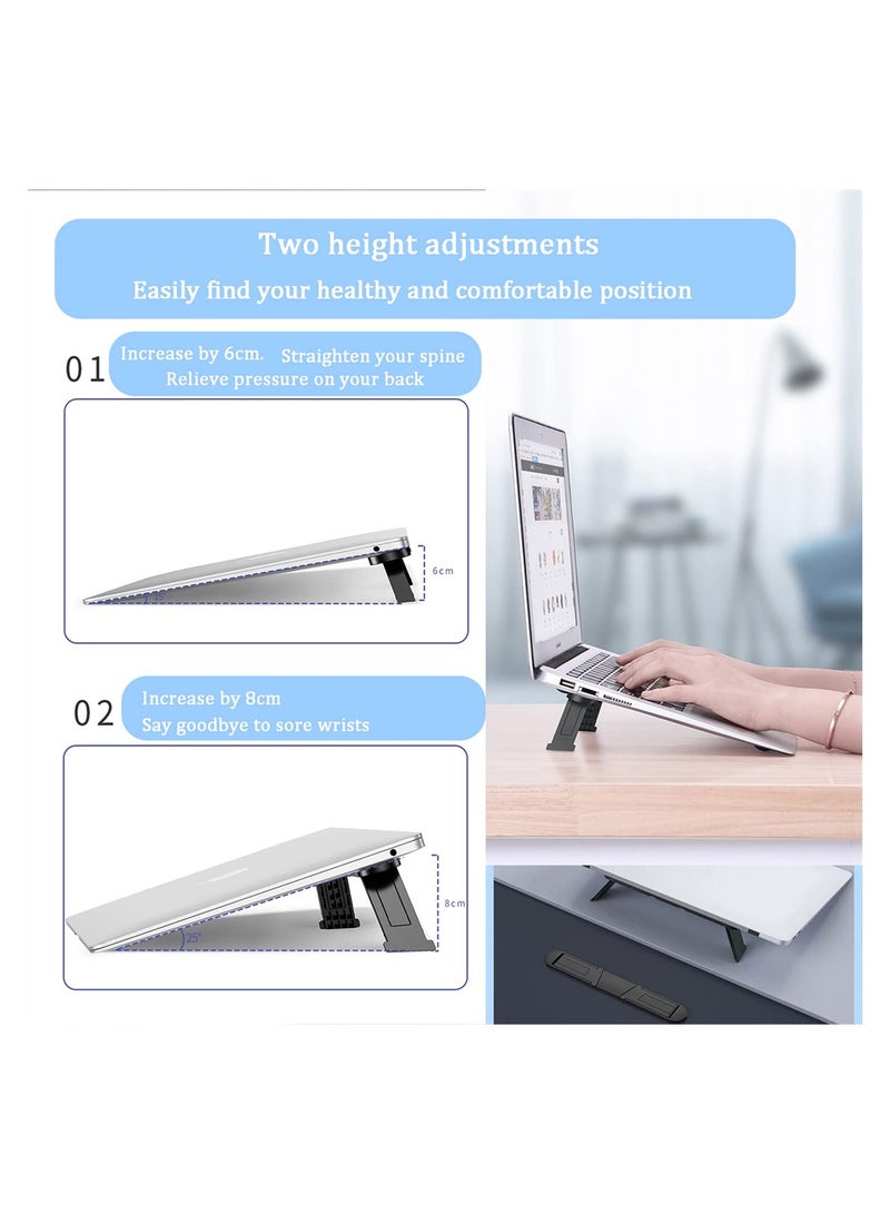 SYOSI Adjustable Laptop Stand, Foldable Laptop Holder Ergonomic Notebook Stand, Lightweight Laptop Suitable for Home Office, Self-Adhesive (Black)  - Image 5