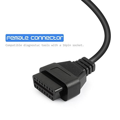FOXWELL OBD2 OBD II 16Pin Male to Female Diagnostic Extension Convert Cable Adapter 1m/ 39inch - Image 3