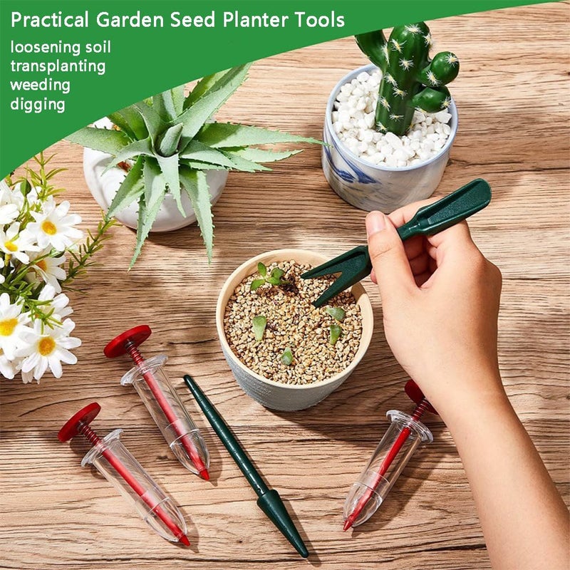 Rongkey 6 PCS Mini Seed Spreader Set, 2025 New Mini Sowing Seed Dispenser, Small Garden Seed Planter Tool, Hand held Manual Seed Spreader with Seedlings Dibber and Widger Set for Tiny Seeds - Image 5