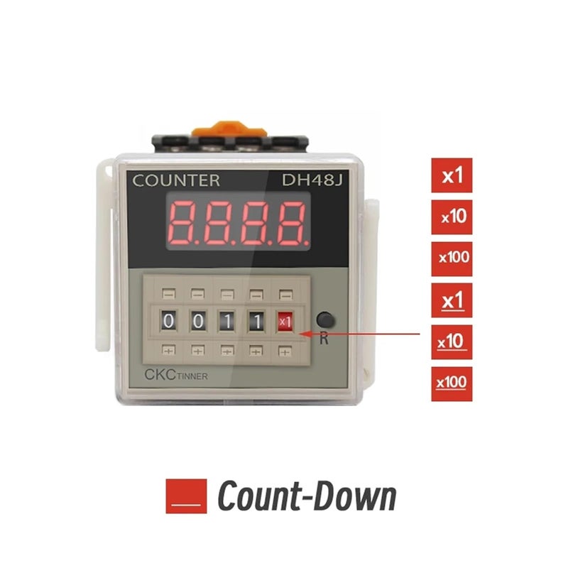 DH48J 11A AC110V Electronic Preset Digital Display Counter Relay NPN Sensor 8PIN 11PIN DC12V 24V AC220V - Image 5