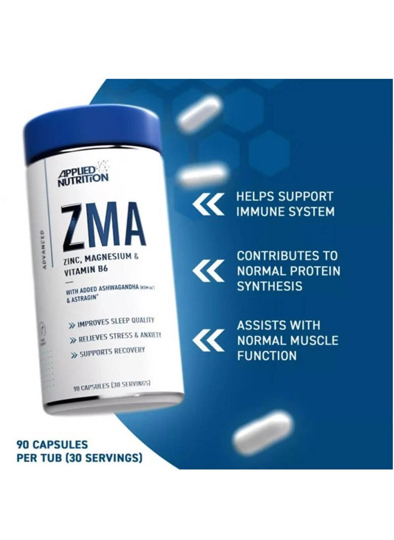 Applied Nutrition Applied Nutrition ZMA ZINC, MAGNESIUM & VITAMIN B6, 30S, 90 Caps  - Image 2