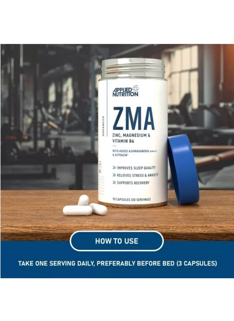 Applied Nutrition Applied Nutrition ZMA ZINC, MAGNESIUM & VITAMIN B6, 30S, 90 Caps  - Image 3