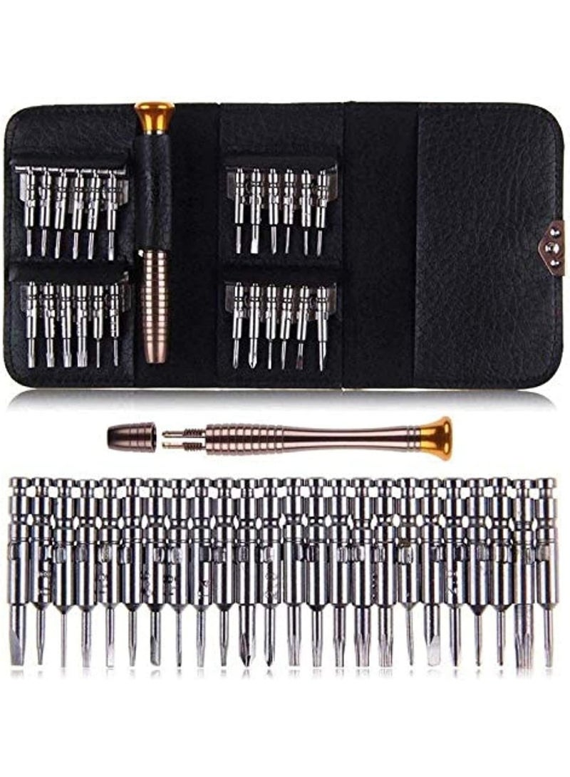 24-in-1 Screwdriver Set, Portable Mini Screwdriver Repair Tools with a Black Leather Case for Versatile Use - Image 5