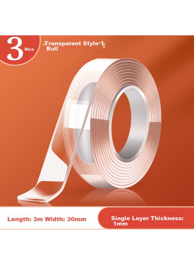 Four Seasons Nano Double-sided Tape, Strong Waterproof Adhesive, High Adhesion, Traceless, Powerful Double-sided Tape, Length 3m, Width 3cm, Thickness 1mm - Image 1