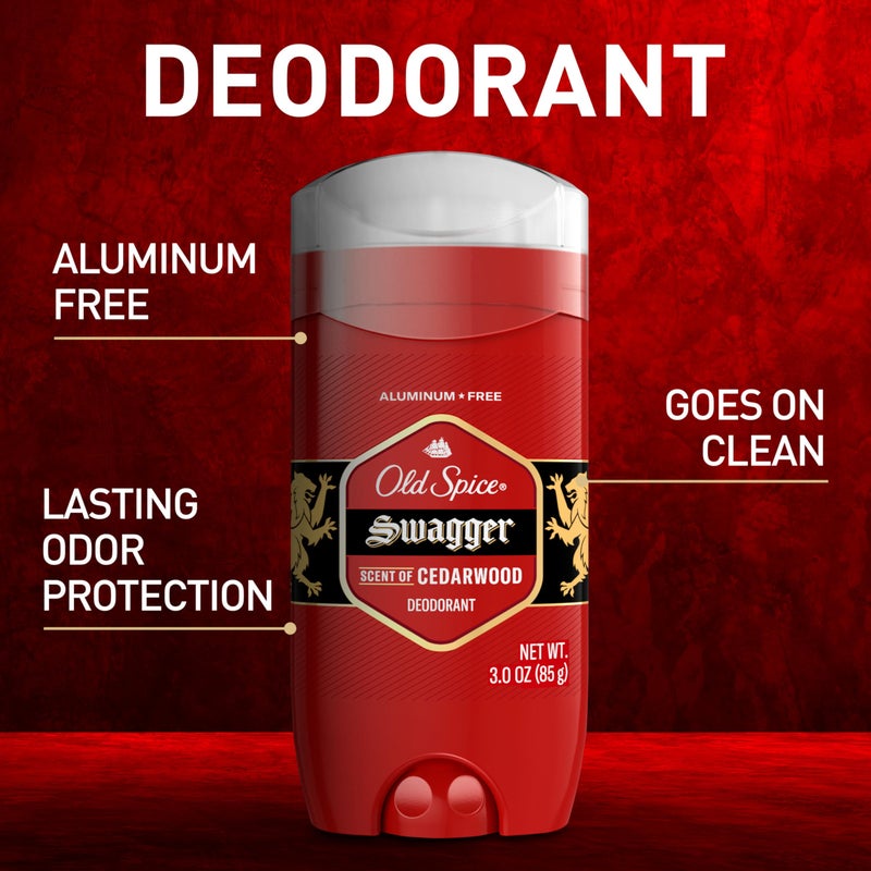 Old Spice Aluminum Free Deodorant for Men, 24/7 Odor Protection, 24/7 Freshness & Lasting Scent, Swagger with Cedarwood Scent, 3.8 oz (Pack of 3) - Image 2