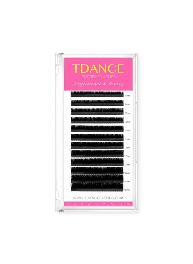 TDance Premium C Curl 0.07Mm Thickness Semi Permanent Individual Eyelash Extensions Silk Volume Lashes Professional Salon Use Mixed 815Mm Length In One Tray (C0.07815Mm) - Image 1