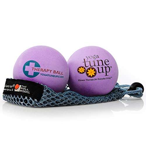 YOGA TUNE UP Therapy Balls in Tote by Tune Up Fitness Massage Balls for Trigger Point Pressure Point Myofascial Release Use as Single or Peanut Ball for Pain Relief Relaxation Deep Purple