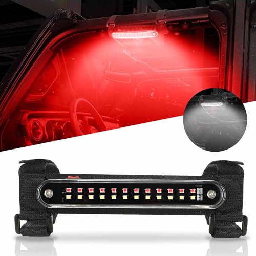 SUNPIE Dome Light for UTV Universal Roll Bar Interior Lights Compatible with UTV Polaris(RZR) Talon/Pioneer CanAm(All Model) Kawasaki(Teryx/Mule) Golf Cart Yamaha Wrangler, White and Red - Image 1
