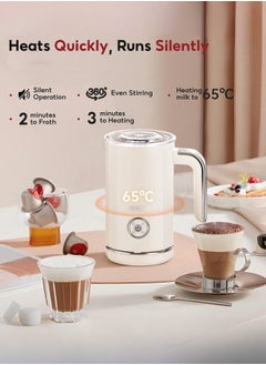 Cafelffe 4 in 1Electric Milk Frother,Coffee Frother, Warm and Cold Milk Foamer, 500W/240ml Automatic Milk Heater Warmer for Coffee, Latte,Cappuccino,Hot Chocolate,Silent Operation,Ivory white  - Image 5