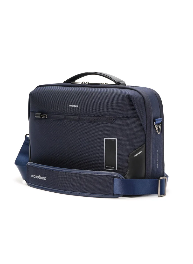 Mokobara The Bento Briefcase - Nylon And Vegan Leather | Headspace, Navy Blue