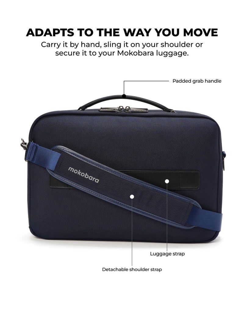 Mokobara The Bento Briefcase - Nylon And Vegan Leather | Headspace, Navy Blue  - Image 4
