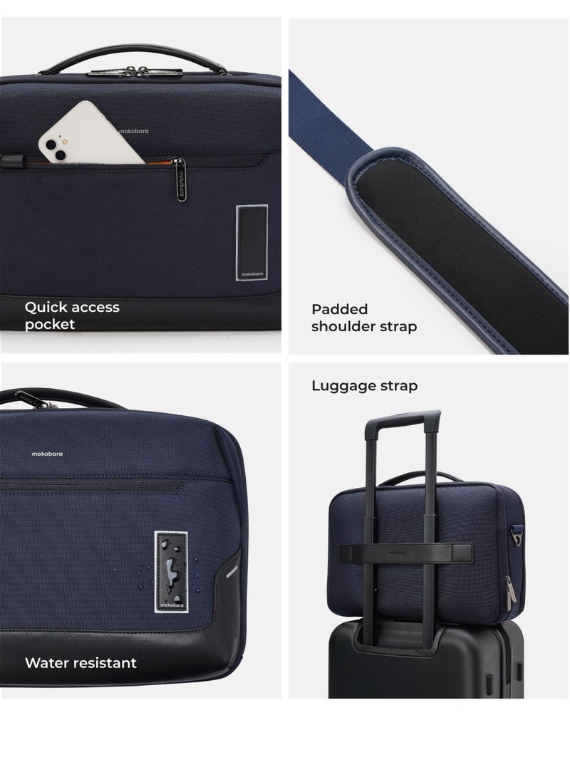 Mokobara The Bento Briefcase - Nylon And Vegan Leather | Headspace, Navy Blue  - Image 5