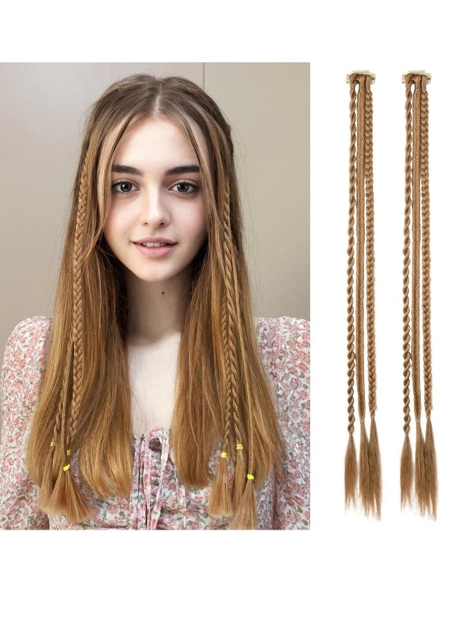 2 PCS Long Braid Ponytail Extension , Clip in Hair Extensions Baby Braids, 22" Long Natural Soft Synthetic Hairpieces for Women Daily Wear Copper - Image 1
