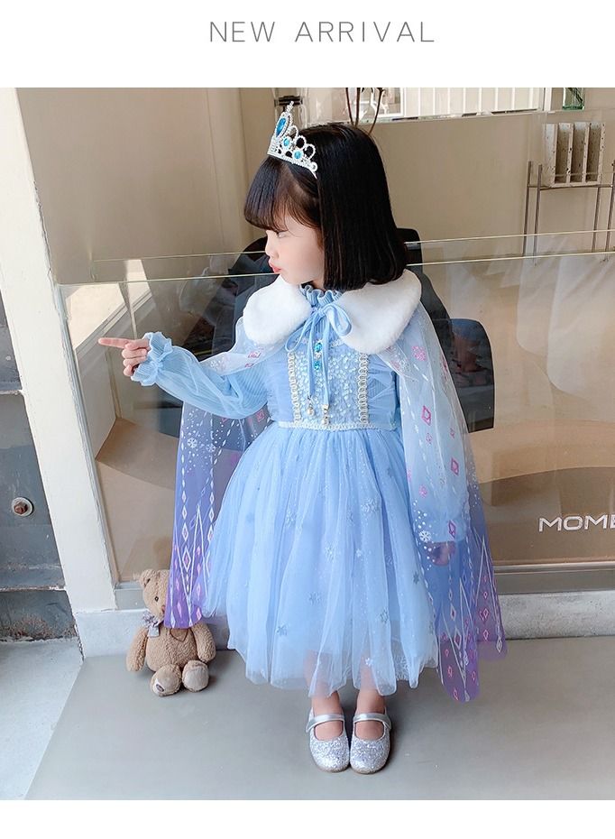 Loquat Fairytale Princess Themed Party Fancy Dress Cosplay Costume With Accessories Blue - Image 1