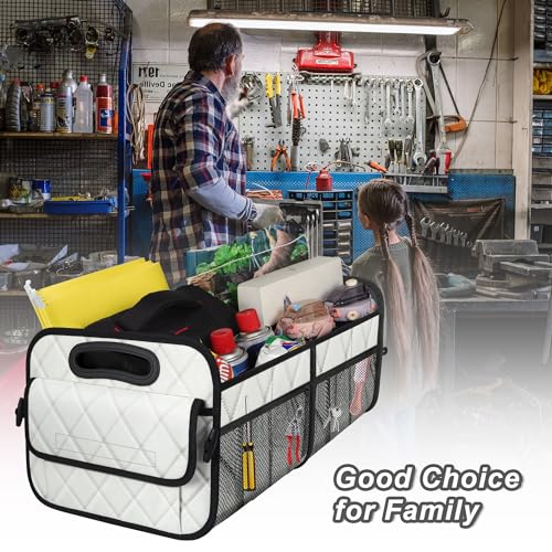 Deosk Trunk Organizer with 6 Pockets - Car Storage Accessory for SUVs, Minivans, and Trucks - 50L Waterproof Polyester (Medium, Beige) - Image 5
