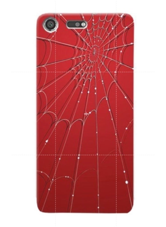 إيه إم سي ديزاين غطاء حماية واقٍ بنقش شبكة العنكبوت لهاتف سوني إكسبيريا XZ بريميوم أحمر