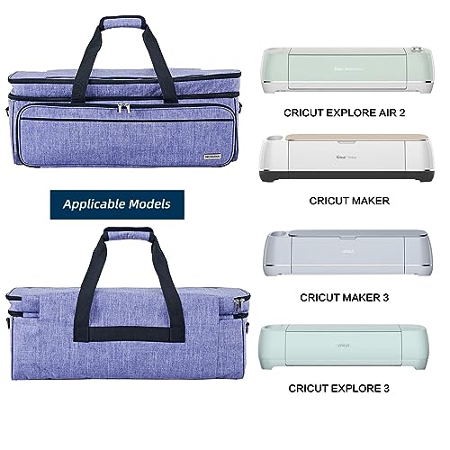 NICOGENA Double Layer Carrying Case with Mat Pocket for Cricut Maker 3, Explore 3, Multi Large Front Compartments for Tools, Accessories and Supplies, Purple - Image 5