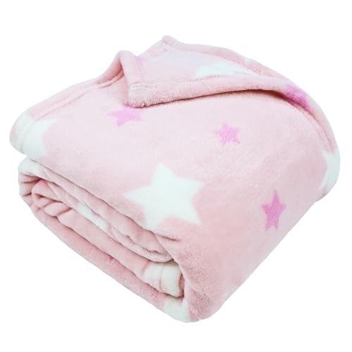 VigorSpring Kids Throw Blanket for Girls - 50"x60",Super Soft Cozy Star Pink Blankets for Kids,Perfect for School Couch Sofa Bed Room and Decoration - Image 4