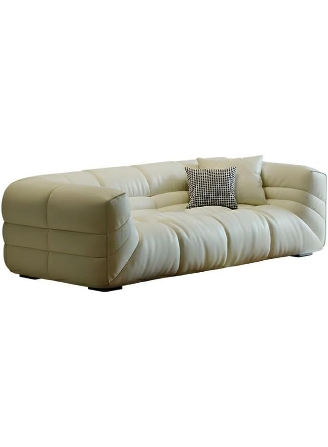 Zayn comforts Modern Faux Leather Sofa with Tuxedo Arm for Living Room