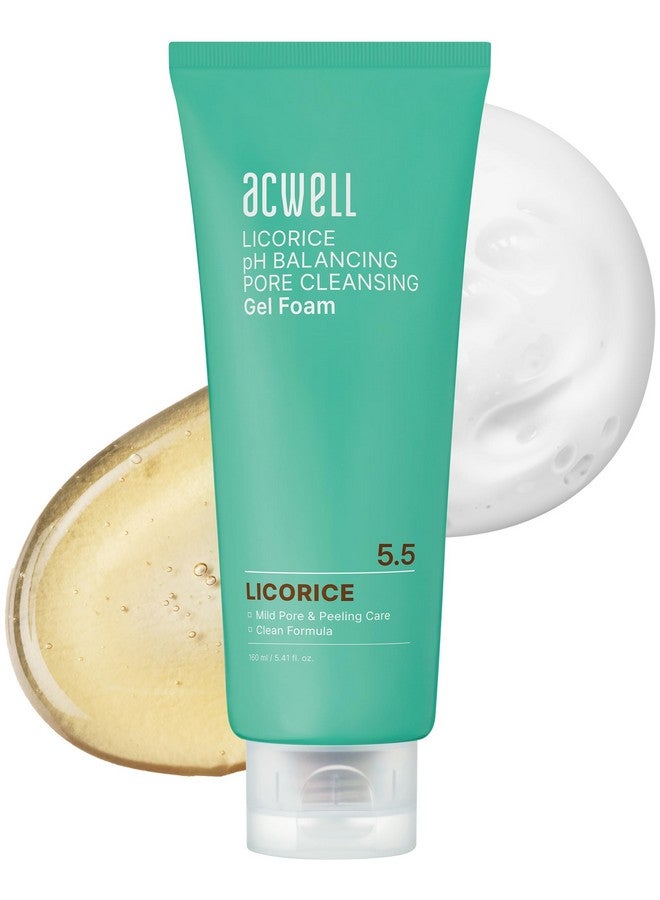 ACWELL Licorice Ph Balancing Pore Cleansing Gel Foam Gentle Hypoallergenic Facial Cleanser For Clear Smooth Skin Deep Pore Cleaning With Licorice Extract Lha For All Skin Types 5.4 Fl.Oz. - Image 1