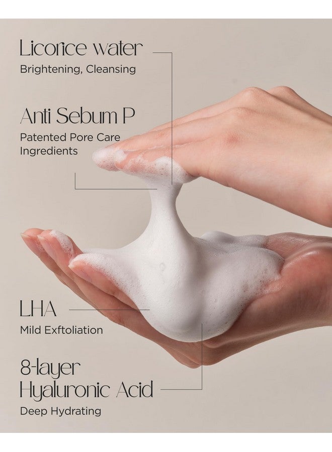 ACWELL Licorice Ph Balancing Pore Cleansing Gel Foam Gentle Hypoallergenic Facial Cleanser For Clear Smooth Skin Deep Pore Cleaning With Licorice Extract Lha For All Skin Types 5.4 Fl.Oz. - Image 4