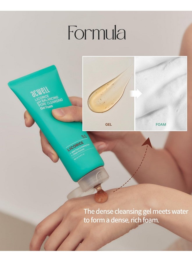 ACWELL Licorice Ph Balancing Pore Cleansing Gel Foam Gentle Hypoallergenic Facial Cleanser For Clear Smooth Skin Deep Pore Cleaning With Licorice Extract Lha For All Skin Types 5.4 Fl.Oz. - Image 5