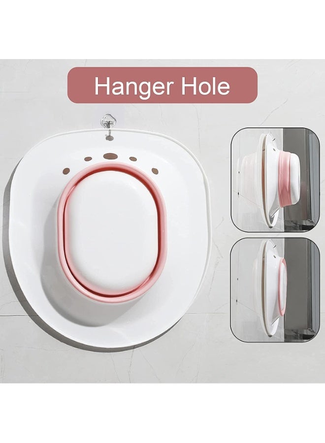 حمام جلوس للمرحاض مع بخار – حوض قابل للطي للعناية بعد الولادة – مناسب للنساء الحوامل وعلاج منطقة العجان والبواسير – تصميم مريح وآمن – لون وردي - Image 5