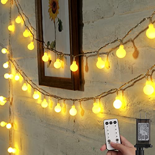 Minetom Mini Globe String Lights 66 Ft 200 LED Fairy String Lights Plug in 8 Modes with Remote Decor for Indoor Outdoor Party Wedding Christmas Tree Garden Warm White