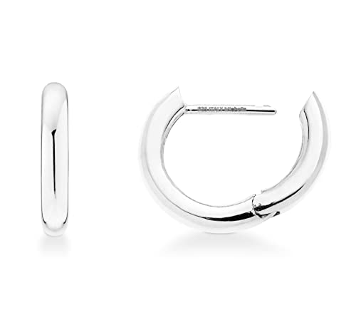 MiaBella 925 Sterling Silver or 18K Gold Plated 2.5mm High Polished Lightweight Small Huggie Hoop Earrings for Women/Made in Italy (sterling silver) - Image 2