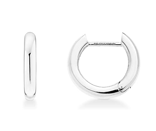 MiaBella 925 Sterling Silver or 18K Gold Plated 2.5mm High Polished Lightweight Small Huggie Hoop Earrings for Women/Made in Italy (sterling silver) - Image 1