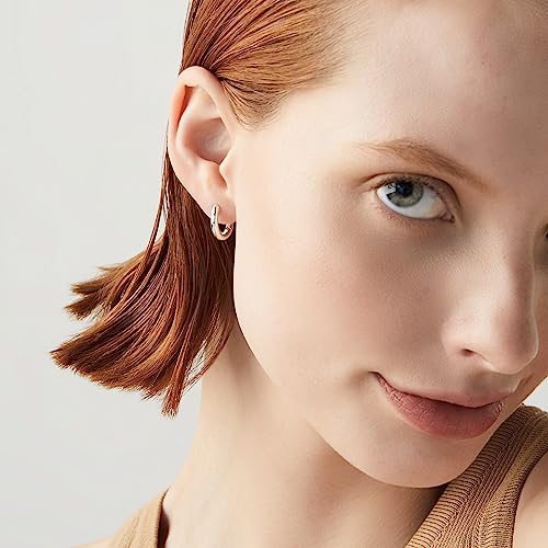 MiaBella 925 Sterling Silver or 18K Gold Plated 2.5mm High Polished Lightweight Small Huggie Hoop Earrings for Women/Made in Italy (sterling silver) - Image 4