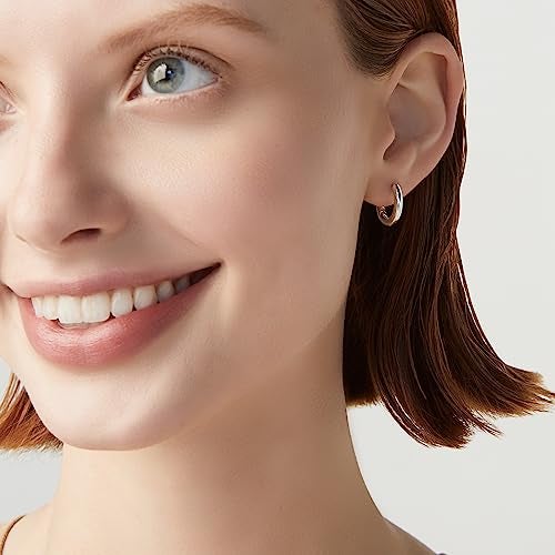 MiaBella 925 Sterling Silver or 18K Gold Plated 2.5mm High Polished Lightweight Small Huggie Hoop Earrings for Women/Made in Italy (sterling silver) - Image 3