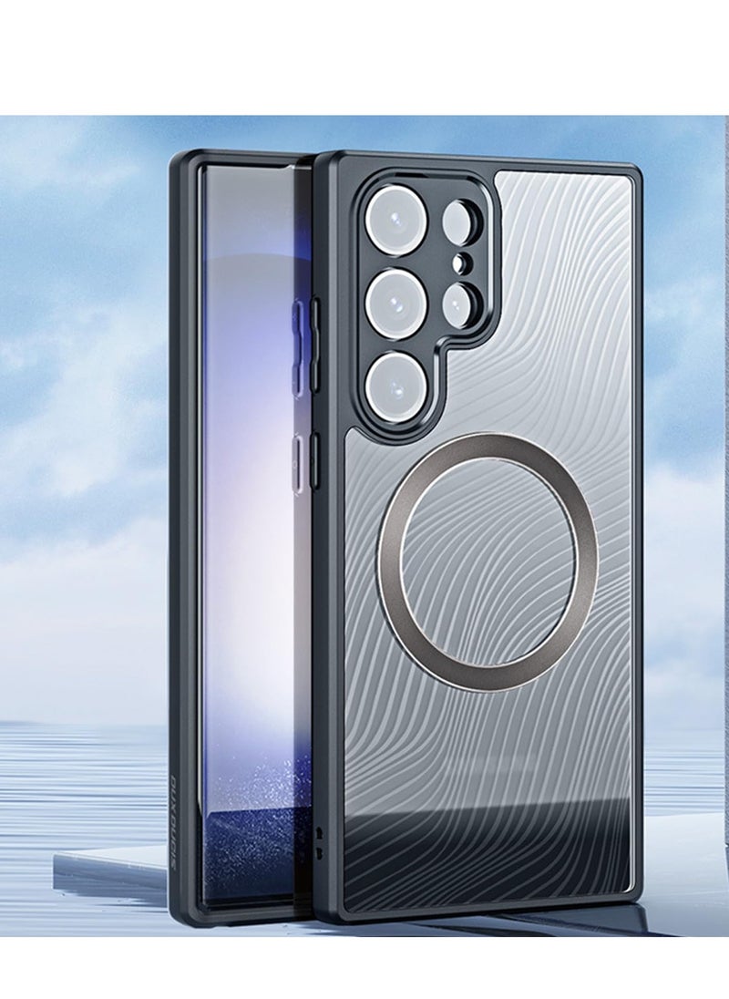 Magnetic Samsung S23 Ultra Case, TPU Translucent Matte Back Shockproof Protective Phone Cover Cases with Camera Protection, Support Wireless Charging Cover for Samsung S23 Ultra 5G