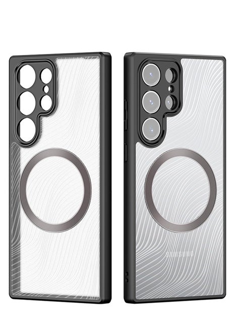 Magnetic Samsung S23 Ultra Case, TPU Translucent Matte Back Shockproof Protective Phone Cover Cases with Camera Protection, Support Wireless Charging Cover for Samsung S23 Ultra 5G
