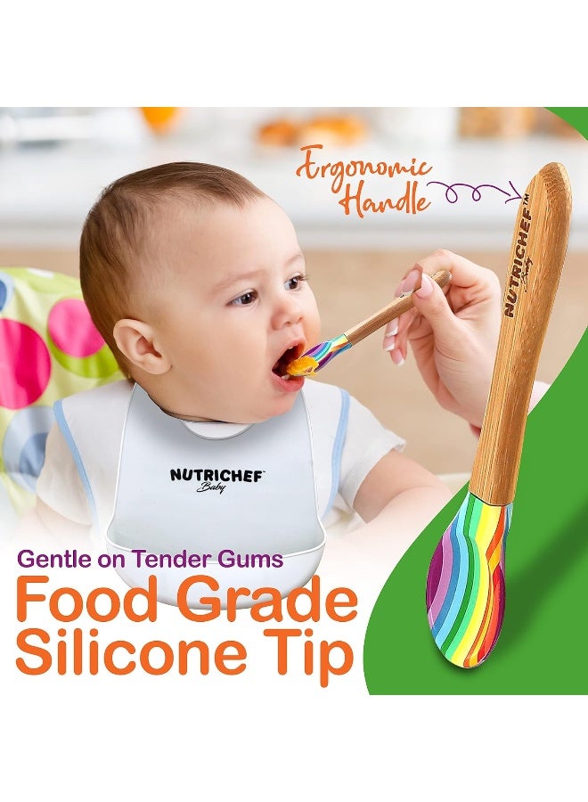 Nutrichef Baby and Toddler, 3 Compartment Plate, Bowl, and Spoon Feeding Set - Image 5