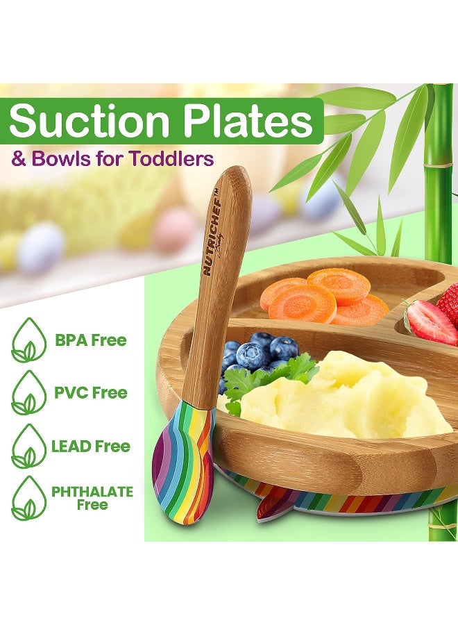 Nutrichef Baby and Toddler, 3 Compartment Plate, Bowl, and Spoon Feeding Set - Image 4