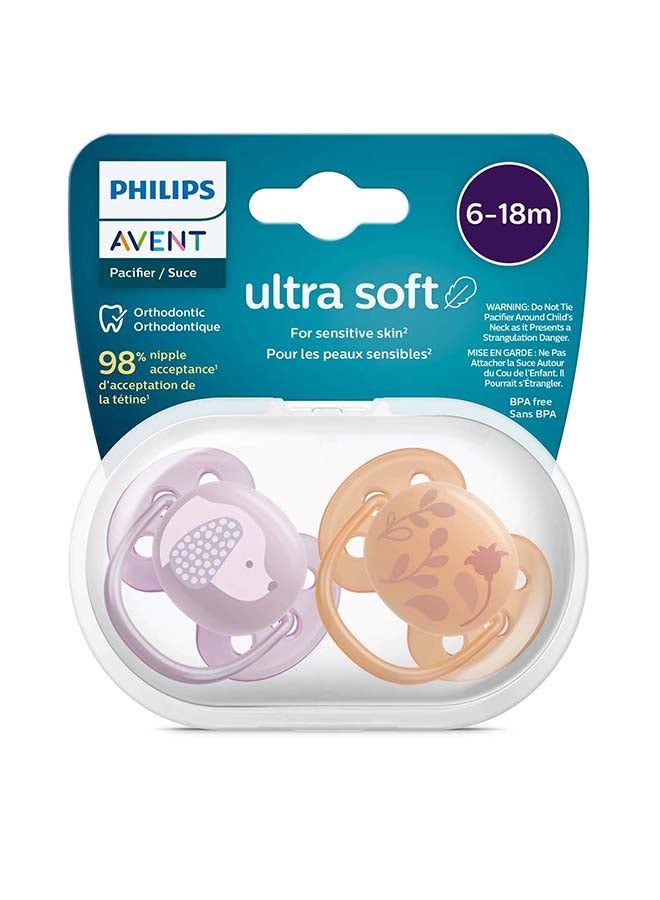 Philips Avent Ultra Soft Pacifier 6-18M Girl X2 - Image 4