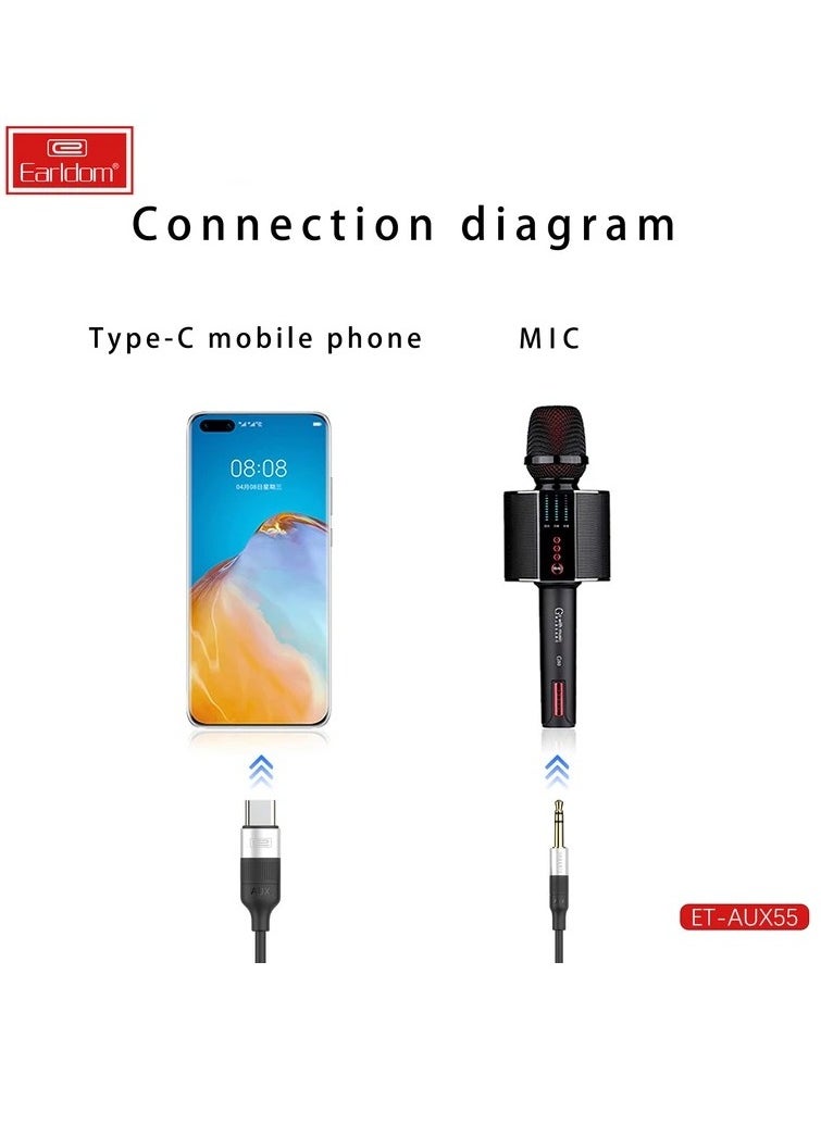 Earldom Earldom Type C to 3.5mm Aux Audio Adapter AUX55 model AUX to USB-C conversion cable, 1 meter long For Smart Phone To Speaker Headset Car Stereo Cable  - Image 3