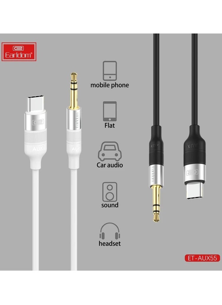 Earldom Earldom Type C to 3.5mm Aux Audio Adapter AUX55 model AUX to USB-C conversion cable, 1 meter long For Smart Phone To Speaker Headset Car Stereo Cable  - Image 4