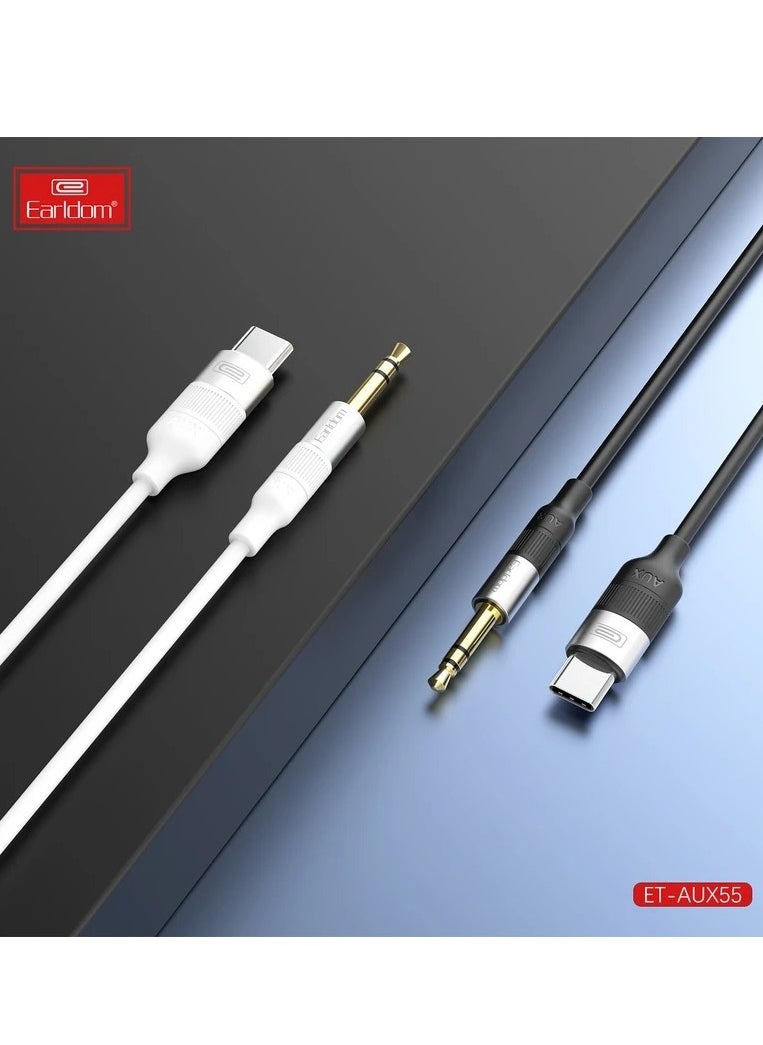 Earldom Earldom Type C to 3.5mm Aux Audio Adapter AUX55 model AUX to USB-C conversion cable, 1 meter long For Smart Phone To Speaker Headset Car Stereo Cable  - Image 5
