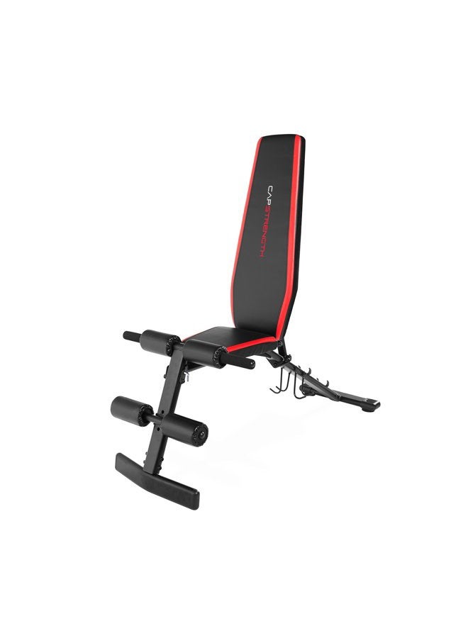 CAP Barbell FM-CS104B Cap Strength Utility Bench with Dumbbell Holders,Black/Red - Image 1