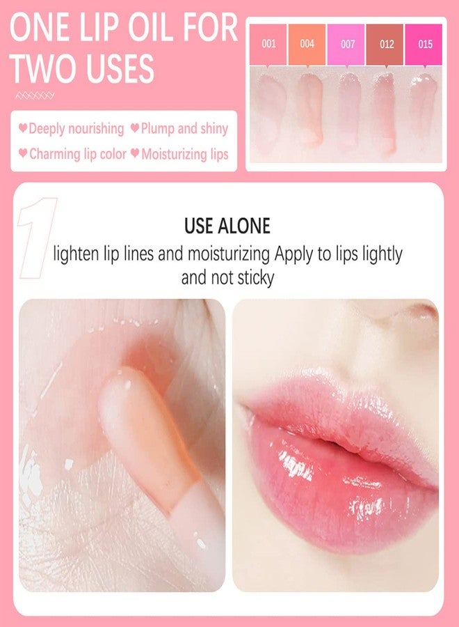 Alisesun Lip Oil Hydrating Tinted Lip Balm, Plump Lip Gloss Lip Care Transparent Toot Lip Oil Tinted (012# ROSEWOOD) - Image 3