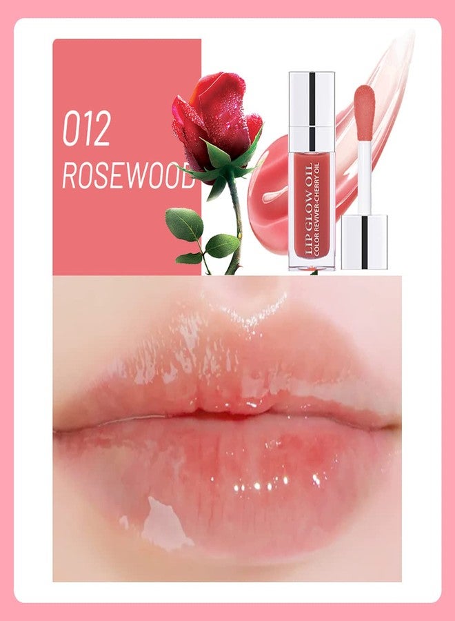 Alisesun Lip Oil Hydrating Tinted Lip Balm, Plump Lip Gloss Lip Care Transparent Toot Lip Oil Tinted (012# ROSEWOOD) - Image 2