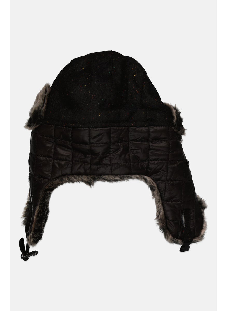 Body Glove - Women Quilted Fuax Fur Hat, Black - Image 1