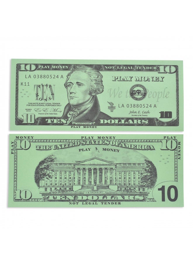 Learning Advantage LEARNING ADVANTAGE Play Bills Set - 35 Ones, 25 Fives, 20 Tens, 15 Twenties, 5 Fifties and 5 Hundreds - Replica Bills for Pretend Play with Fake Currency  - Image 5
