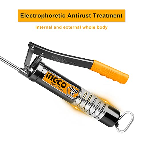 INGCO Grease Gun, Heavy Duty Pistol Grip Grease Gun with Hose, High Performance Grease Gun,Mini Gun Grease - Image 2