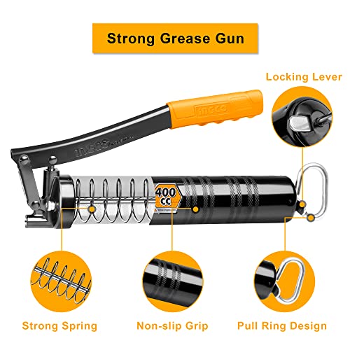 INGCO Grease Gun, Heavy Duty Pistol Grip Grease Gun with Hose, High Performance Grease Gun,Mini Gun Grease - Image 4