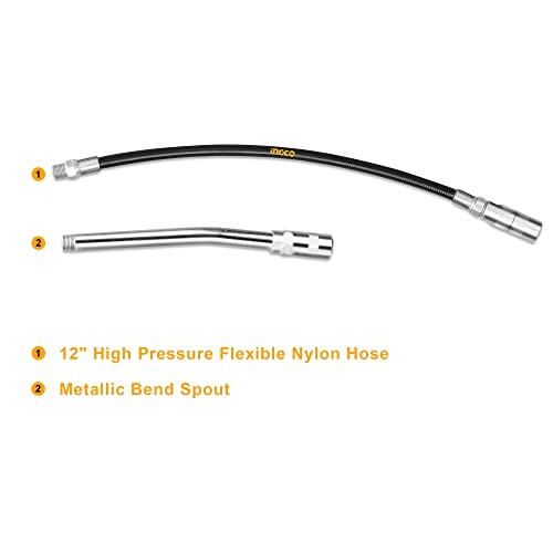 INGCO Grease Gun, Heavy Duty Pistol Grip Grease Gun with Hose, High Performance Grease Gun,Mini Gun Grease - Image 5