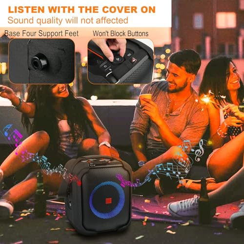 TXEsign Travel Carrying Strap Cover for JBL PartyBox Encore Essential Portable Party Speaker, Hard EVA Shell Two Sides Protective Case Speaker Cover with Shoulder Strap and Base Support Feet - Image 3
