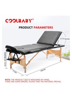 Cool Baby Portable Massage Table Professional Adjustable Folding Bed with 3 Part Wooden Frame Ergonomic Headrest and Tote Bag for Therapeutic Salon SPA Facial Treatment  - Image 5